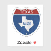 Austin Texas Highway Sign Sticker (Vel)