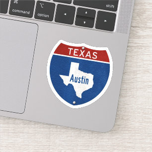 Austin Texas Highway Sign Sticker