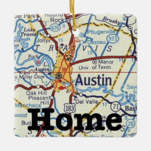 Austin Texas  Kaart kerstversiering Keramisch Ornament