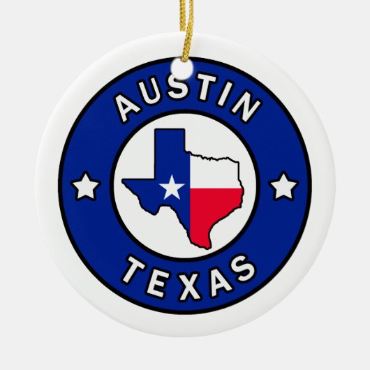 Austin Texas Keramisch Ornament (Voorkant)