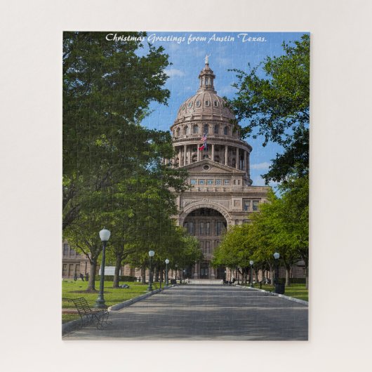 Austin Texas. Kerstgroeten Legpuzzel (Verticaal)