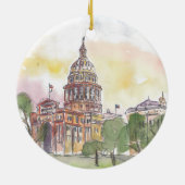 Austin Texas met Capitol Keramisch Ornament (Achterkant)