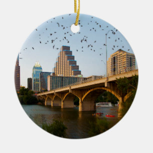 Austin, Texas met vleermuizen Keramisch Ornament