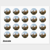 Austin, Texas met vleermuizen Ronde Sticker (Vel)