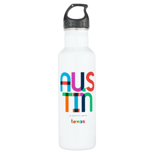 Austin Texas Mid Century, Pop Art, Waterfles (Voorkant)