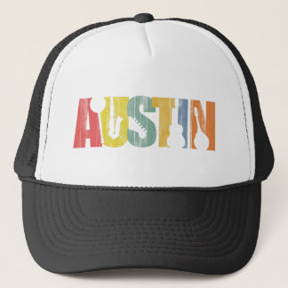 Austin Texas Music Festival Wood Grain Distress Trucker Pet