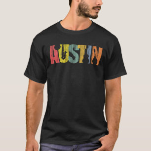 Austin Texas Music Wood Grain Distress T-shirt
