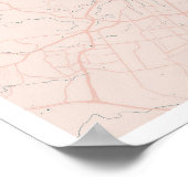 Austin Texas Pink and Blue Cute Script Street Map Poster (Hoek)