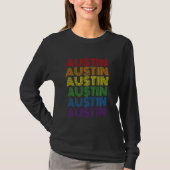 Austin Texas Retro Rainbow City Mannen T-shirt (Voorkant)