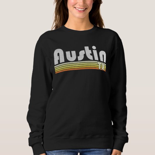 Austin Texas Retro Style City Pride 70s 80 Trui (Voorkant)