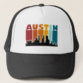 Austin Texas Retro Sunset Cityscape Trucker Pet (Voorkant)