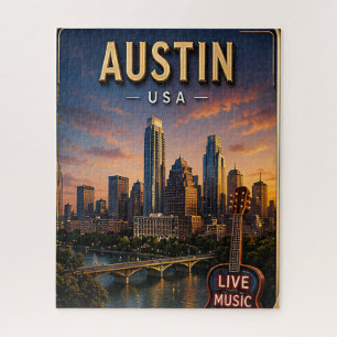 Austin Texas Silhouette Reis Legpuzzel