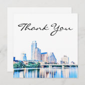 Austin Texas Skyline Carte de remerciements (Devant / Derrière)
