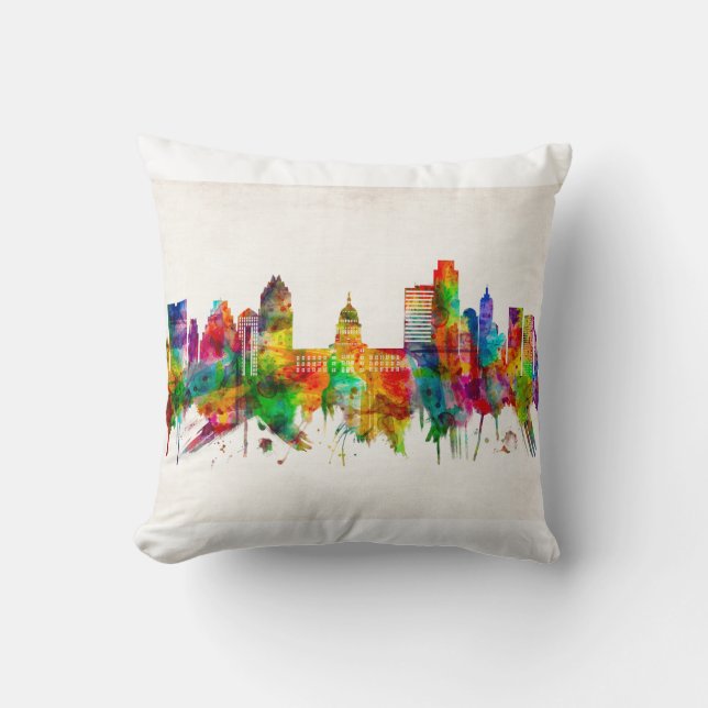 Austin Texas Skyline Kussen (Voorkant)