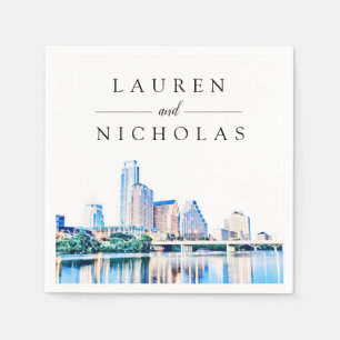 Austin Texas Skyline Personalized Wedding Napkins Servet
