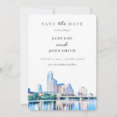 Austin Texas Skyline plat Enregistrer la carte Dat (Devant)