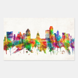 Austin Texas Skyline Rechthoekige Sticker