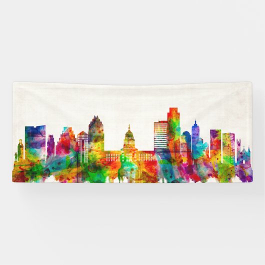 Austin Texas Skyline Spandoek (Horizontaal)