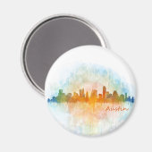 Austin Texas skyline watercolor v4 Magneet (Voorkant / Achterkant)