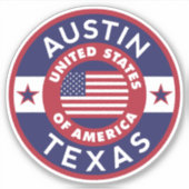 AUSTIN, Texas Sticker (Voorkant)