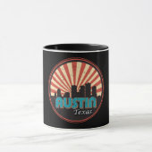 Austin Texas Tx City State Skyline  Retro Mok (Midden)
