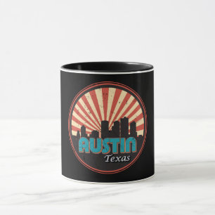 Austin Texas Tx City State Skyline  Retro Mok