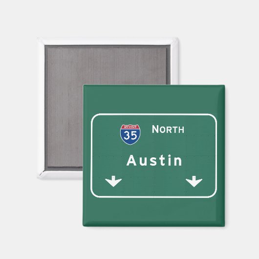 Austin Texas TX Interstate Highway Freeway Road: Magneet (Voorkant / Achterkant)