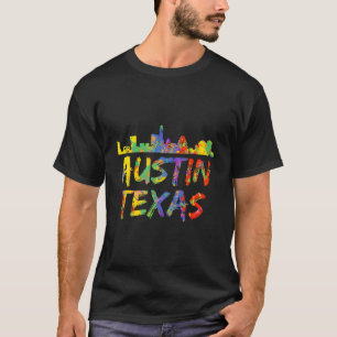 Austin Texas Tx Silhouette Verf Spat Motief Hood T-shirt