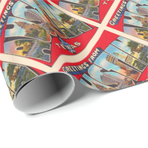 Austin Texas TX Vintage groot Briefkaart Cadeaupapier