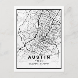 Austin Texas USA Travel City Map Poster Briefkaart