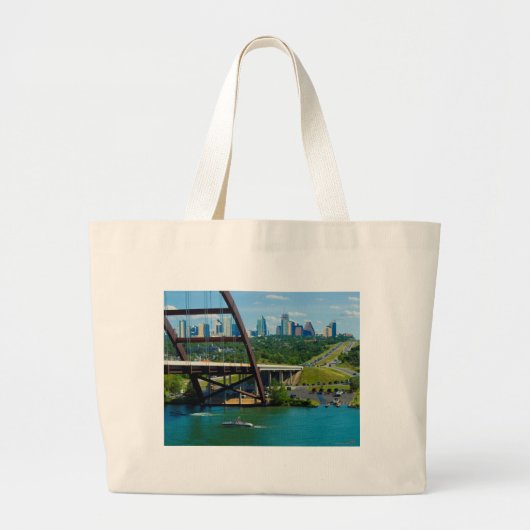 Austin, Texas vanaf 360 Bridge Grote Tote Bag (Voorkant)