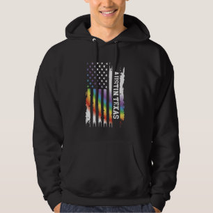 Austin Texas Verenigde Staten Distressed Rainbow W Hoodie