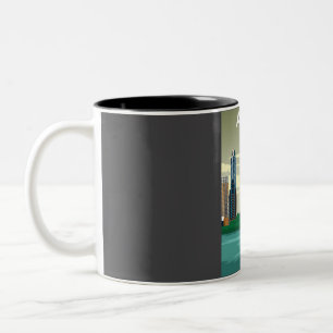Austin Texas Verenigde Staten Vintage Minimal Retr Tweekleurige Koffiemok