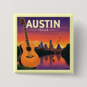 Austin Texas Vierkante Button 5,1 Cm (Voorkant)