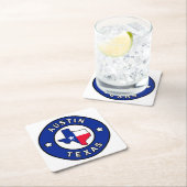 Austin Texas Vierkante Kartonnen Onderzetter (Insitu)