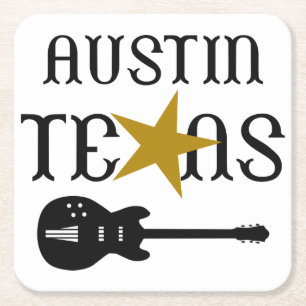 Austin Texas Vierkante Kartonnen Onderzetter