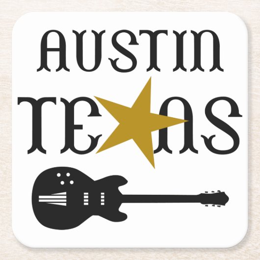 Austin Texas Vierkante Kartonnen Onderzetter (Voorkant)