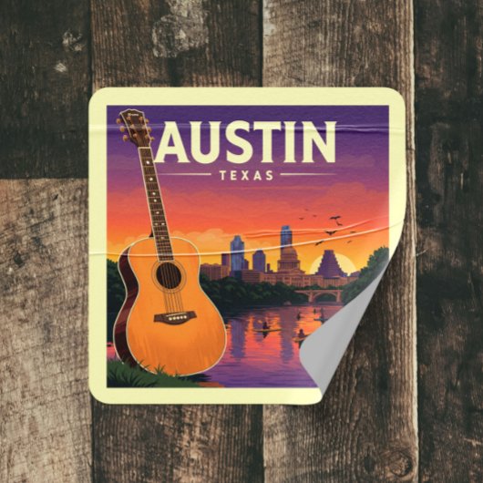  Austin Texas Vierkante Sticker