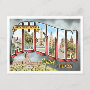 Austin, Texas Vintage Big Letters Briefkaart