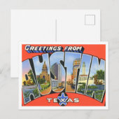 Austin, Texas Vintage Big Letters Briefkaart (Voorkant / Achterkant)