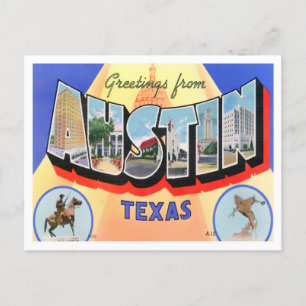 Austin, Texas Vintage Big Letters Briefkaart