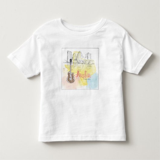 Austin, Texas | Waterverf Schets Kinder Shirts (Voorkant)