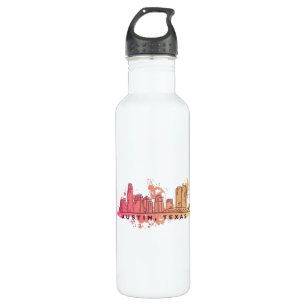 Austin Texas Waterverf Skyline Waterfles