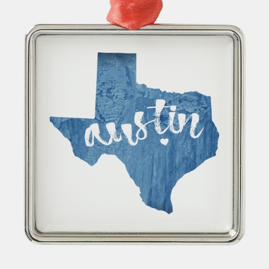 Austin, Texas Wood Grain Metalen Ornament (Voorkant)