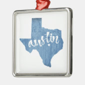 Austin, Texas Wood Grain Metalen Ornament (Links)