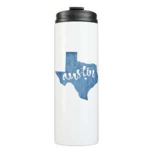 Austin, Texas Wood Grain Thermosbeker