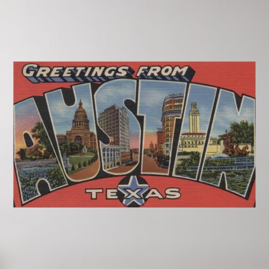 Austin, TexasLarge Letter ScenesAustin, TX Poster (Voorkant)