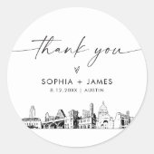 Austin Thank You Favor 3" (vel van 6) Ronde Sticker (Voorkant)