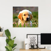 Austin The Golden Labrador Poster (Thuiskantoor)