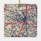 Austin TX 1941 Map Keramisch Ornament (Voorkant)